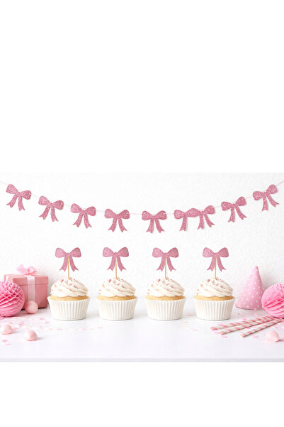 Partifabrik Розова блестяща панделка за декорация на стена и декорация за кле...