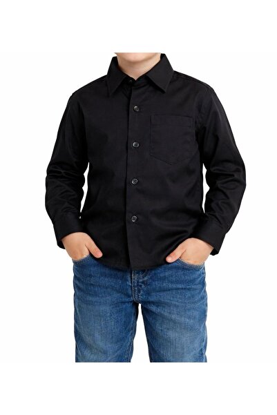 Rosori Erkek Çocuk Siyah Uzun Kollu Gömlek