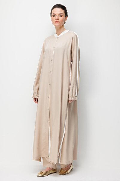 Micca %100 Doğal LyoCELL Dökümlü Soft Hissiyat Spor Bant Detaylı Maxi Tunik F...