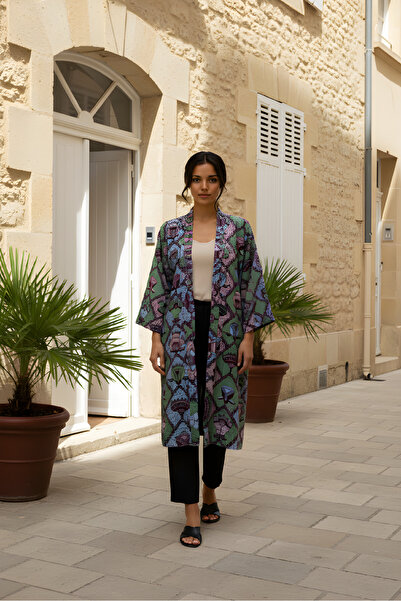 Generic WATOTO - Garden Oasis African Wax Print Kimono