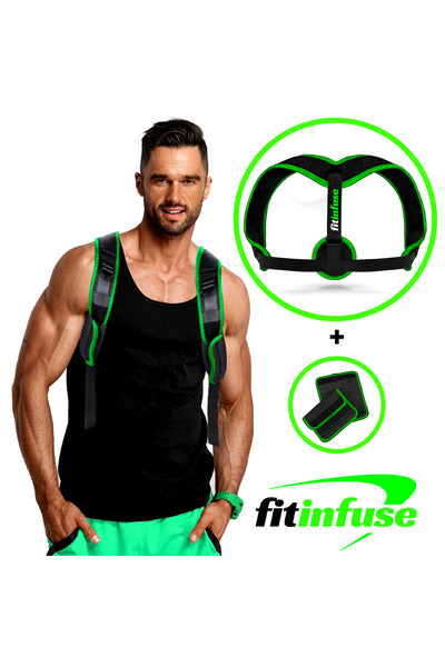 Tenx Corector de Postura Ortopedic Tip Ham Indreptare Spate, FitInfuse, Negru...