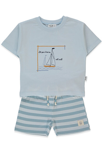 Bebetto طقم شورت سوبريم مكون من قطعتين (نيو روت) أزرق