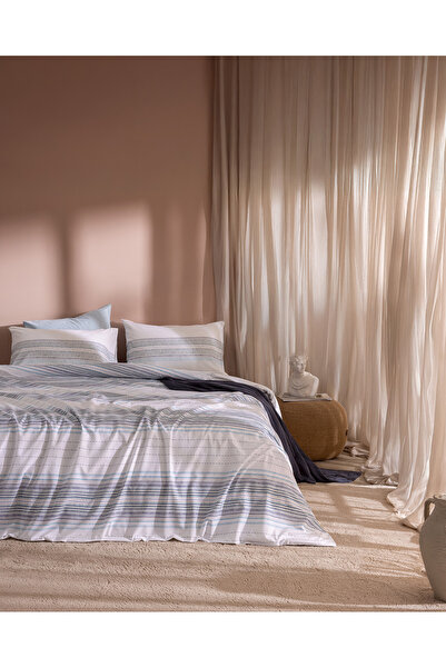 Madame Coco Chapeiry Double 100% Cotton Ranforce Printed Duvet Cover Set - Wh...