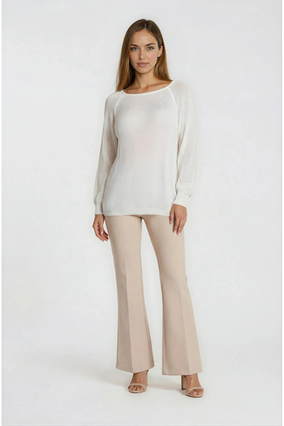 Spazio Duquenne U Yaka Triko EKRU