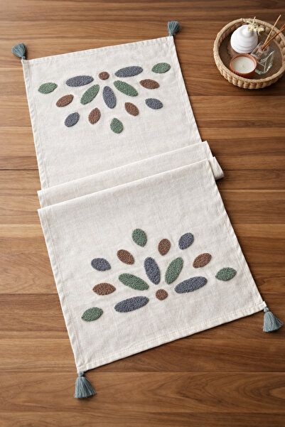 metin tekstil Punch Decorative Linen Runner