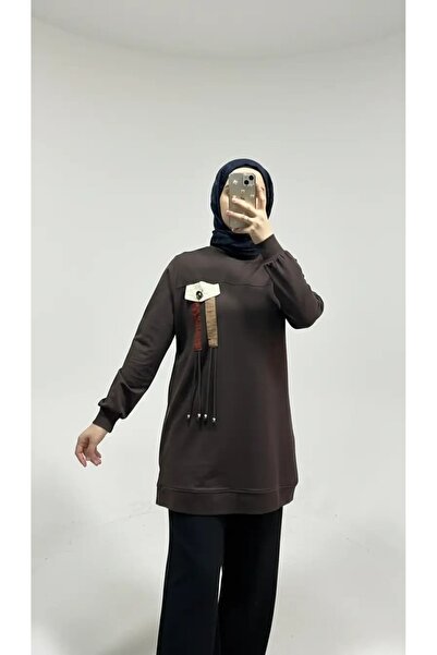 Elikra BRONŞ VE BAĞCIK DETAYLI TUNİK