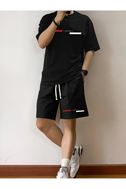 bellanova Set de tricouri și pantaloni scurți supradimensionați cu imprimeu p...