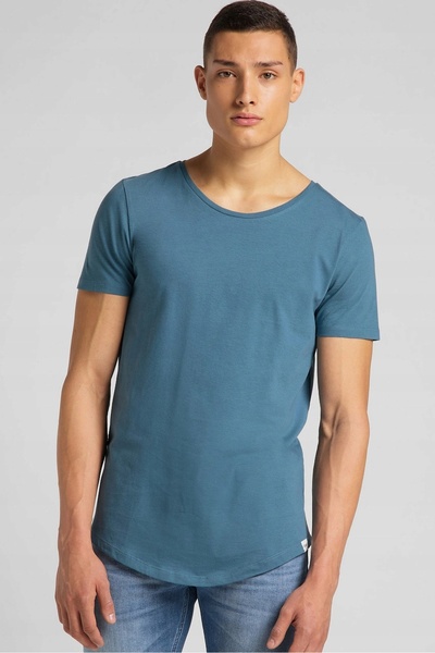 Lee Tricou Barbati, Elongated Tee, Regular Fit, Albastru, 100% Bumbac, Marime S