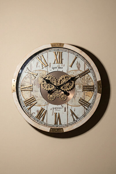 Perotti Waller v2 Çarklı Duvar Saati 64 Cm Kensington Station Model Dönen Mek...