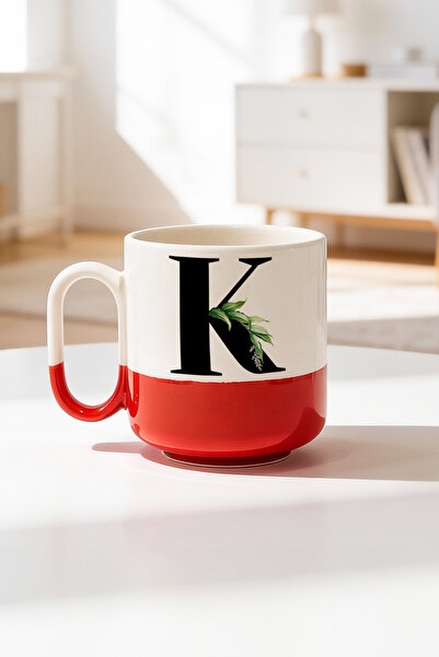 BB TRADE Letter K Designed Ceramic Printed Pro Mug 330ml