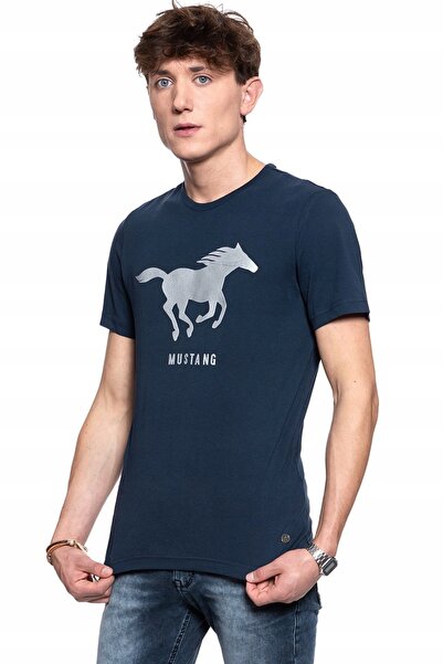 Mustang Tricou Barbati, Mustang, Print Tee, Croi Normal, Mane Scurta, 100% Bu...