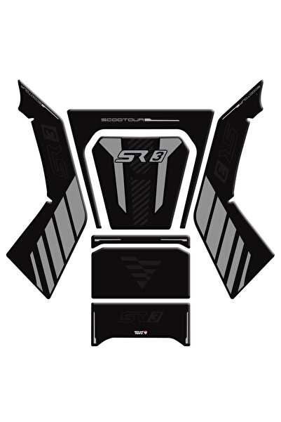 Redline Grafik VOGE SR3 Uyumlu Siyah Gri Tank Pad Set