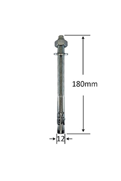 Gray Square Conexpand Anchor With Cylindrical Pin And Clamp M12x180 - 25pcs/box