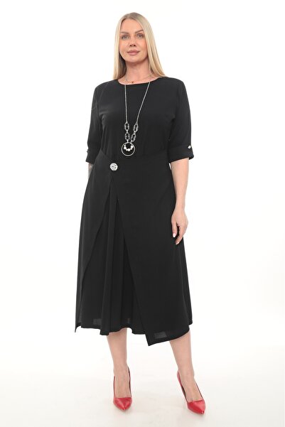 etselements Waist Accent and Pendant Midi Dress Ets7289
