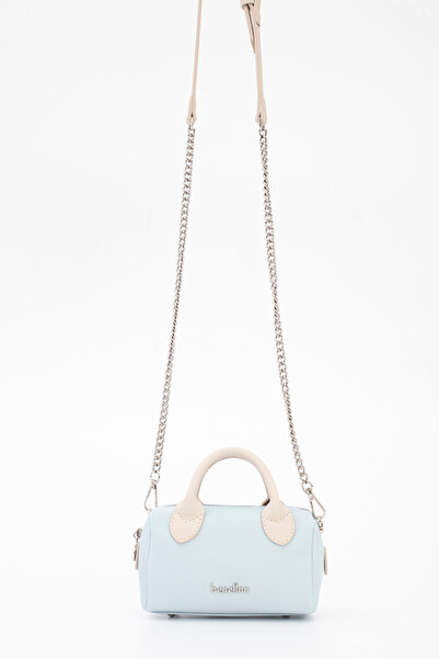 United Colors of Benetton حقيبة كروس نسائية باللون الأزرق والبيج BNT1825