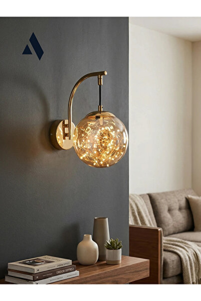 Alldesco Glow Cam Peri LED Aplik – Gold & Gümüş Gövde, Dekoratif Duvar Aydınl...