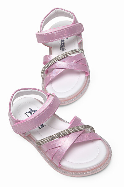 Tonny Black Children's Unisex Pink Children's Cross-Tied Sandals