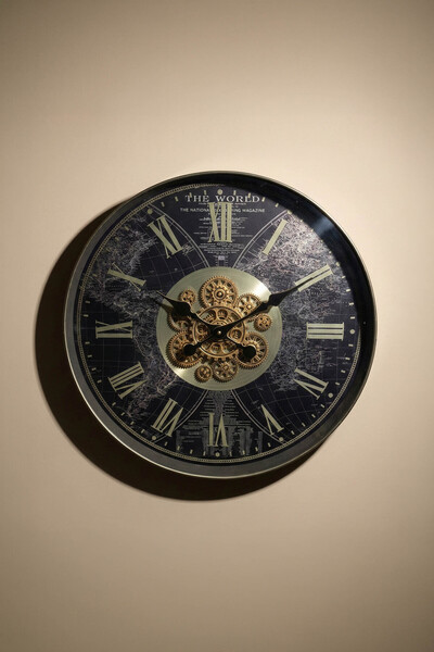 Perotti Waller v2 Çarklı Duvar Saati 60 Cm Vintage Roma Rakamlı Gold Mekanik ...