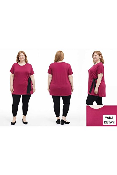 BİrHoşButik Plus Size Set Full Lycra Lace-Up Trendy Elastic Waist Summer Cycl...