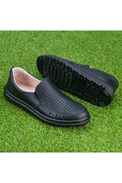 Tellus Men's Leather Breathable Perforated Slipons, Flat Sole All-Day Comfort...