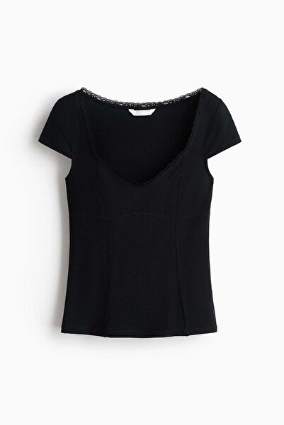H&M Lace-trimmed top