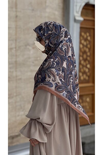 Qalortex Scarf Cotton Soft Azalea Pattern Scarf-Stone