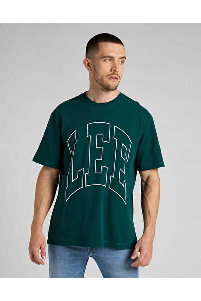 Lee Tricou Barbati, Lee, Varsity, Logo, Culoare Verde, Bumbac, Marime M