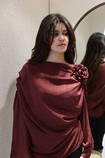 OlaFre Low-Sleeve Shoulder Pleated Detail Long Sleeve