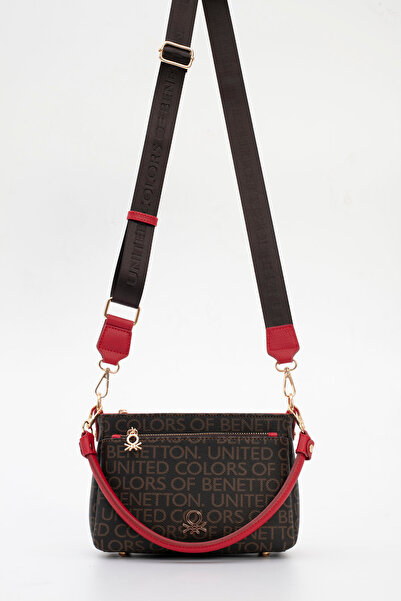 United Colors of Benetton Women's Shoulder Bag Brown-Red Bnt1793