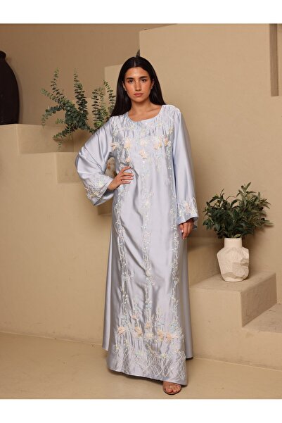 IKKXA Silk Blossom Embroidered Jalabiya