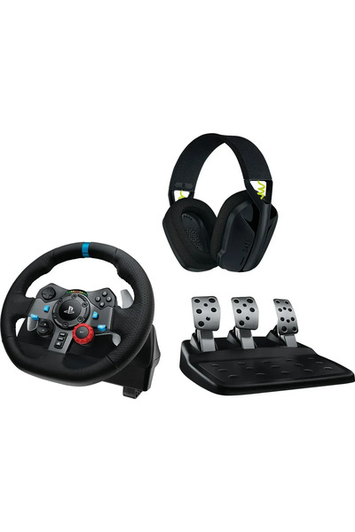 logitech Controler de gaming G29 EU + G435 negru, volan USB negru din alumini...