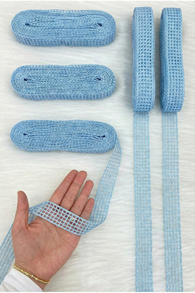 ZEYMERADE Blue Mesh Ribbon 2.5cm 10m, Bride, Groom, Bundle, Dowry, Engagement...