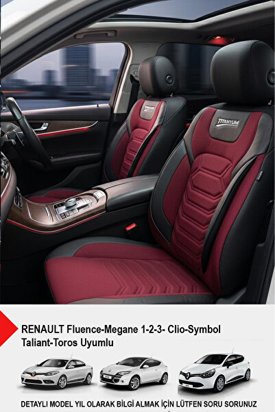 GM-DESIGN Titanium Series Luxury Linen Car Seat Cover (Renault Fluence-Megan1...