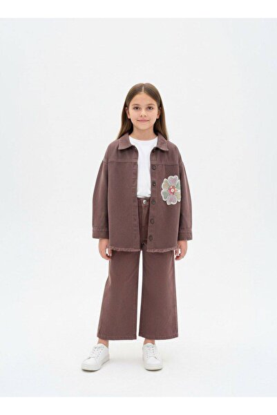 Esprix Kids Girl's Tencel Fabric Floral Embroidered Shirt and Pants Set with ...