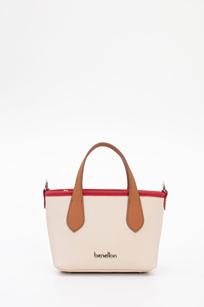 United Colors of Benetton Women's Handbag Beige-Camel-Red Bnt1827