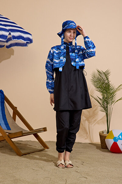 GAVLİA Women's Hijab Swimsuit 5-Piece Set - Full Coverage with Zipper..