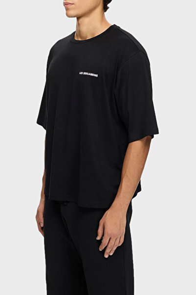 LES BENJAMINS Чоловіча футболка з принтом на спині, бавовняна, оверсайз, з кр...
