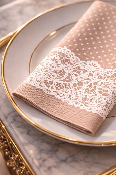 CKM silikon DANTEL DESENLİ SOFRA PEÇETESİ SUNUM KAGIT PEÇETE 20 ADET