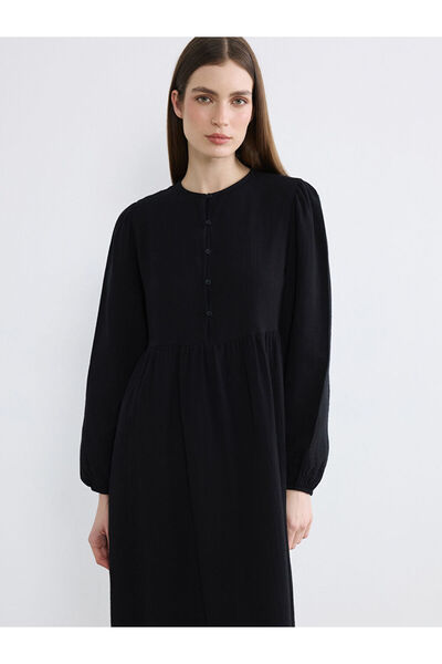 LC Waikiki Rmz Gi̇yi̇m Farkiyla Drawstring Muslin Long Dress