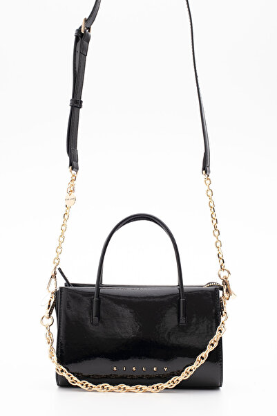 Sisley Women's Handbags Patent Leather Black Sly340