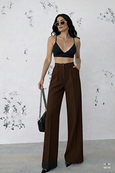 Modayıldızlar Mr Women's Palazzo Pleated High Waist Imported Fabric Doublefac...