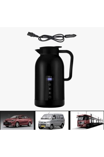 DLC Electric Water Kettle and Thermos for Car (1*2) - 12/24 Volt - Capacity 1...