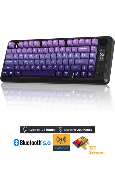 Sarftech Freewolf M75 Kablosuz BT+2.4Ghz Oled TFT Ekranlı Membran Reinbow Ayd...