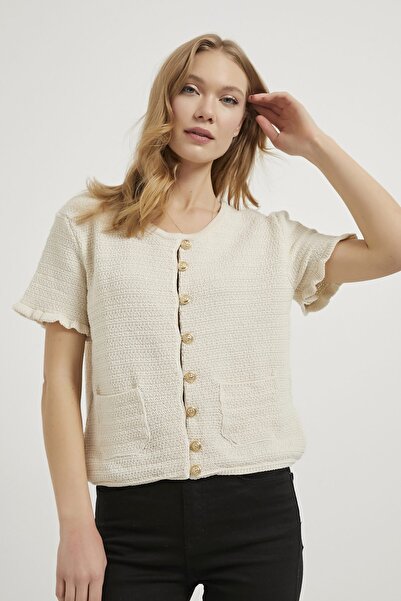 Arma Life Armalife 4919 Button Detail Short Sleeve Women's Cardigan