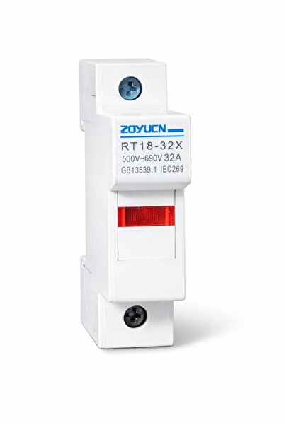 OEM DC Fuse Holder RT18-32X, 32A, 500–690V, 1P, DIN Mounting