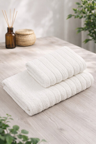 Medaillon Home 2-Piece Wave Bath Towel Set 70X140-50X90 Anthracite