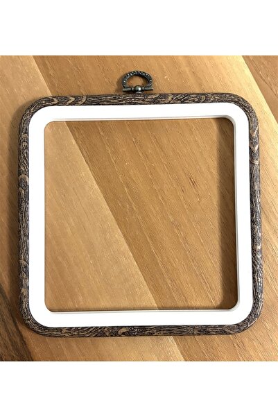 ÇeşitPınarı Ahşap görünümlü Kare Çerçeve Kasnak 16x16cm