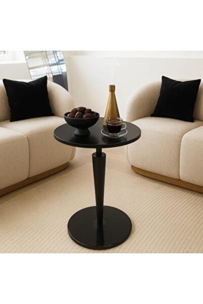 Generics Black Service Table with Marble Top