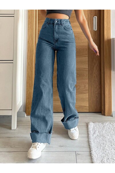 connemara Γυναικείο τζιν παντελόνι με ψηλή μέση και φαρδιά μπατζάκια — Άνετη ...