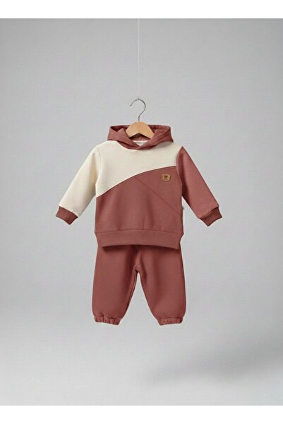 babytex طقم بدلة رياضية للأطفال بغطاء للرأس مصنوع من القطن بنسبة 100% - متوفر...